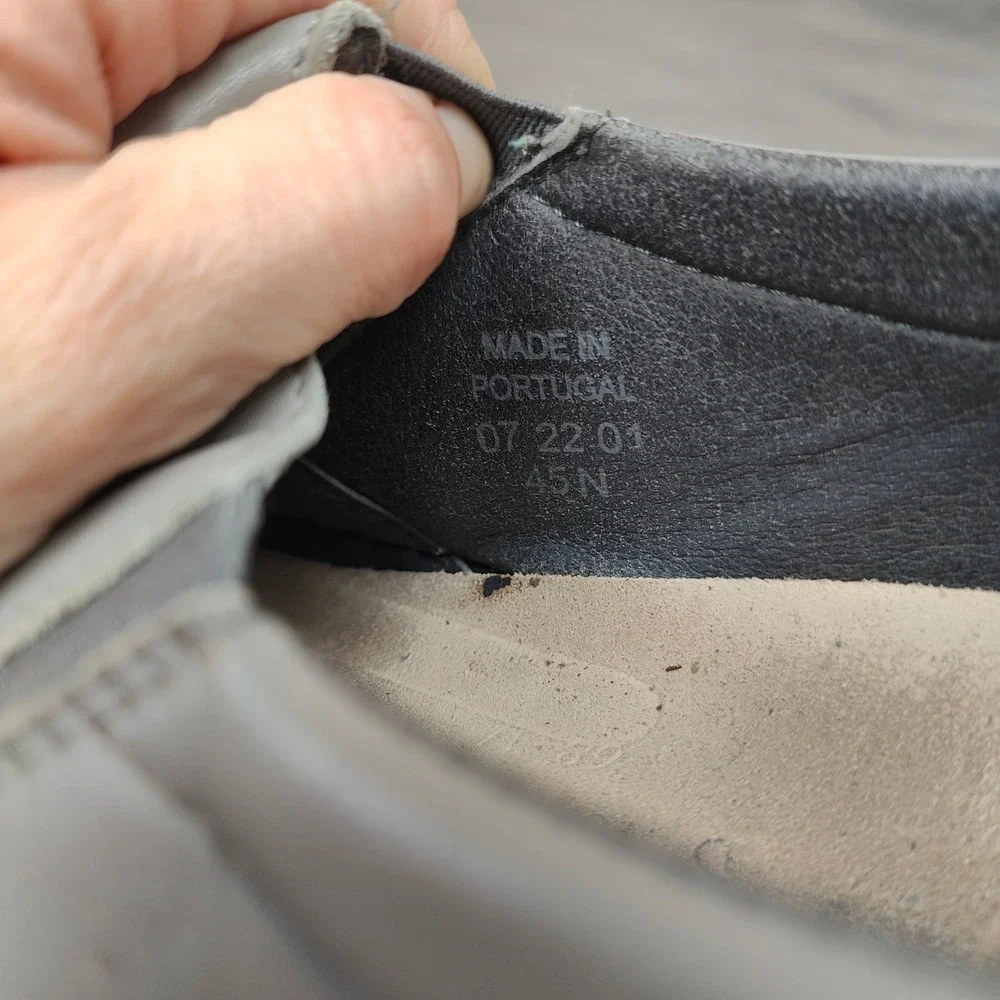 Birkenstock Oswego Slip-On Sneakers Mens 12 45‎ Gray Leather Shoes Comfort